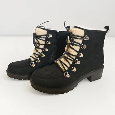 Sun + Stone Womens Boots Size 7 Medium Quiinnf Black Shearling NIB - Image 1 of 4