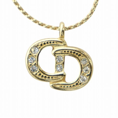 【Collana】Christian Dior Accessorio Collana Ciondolo Logo Strass Colore Oro