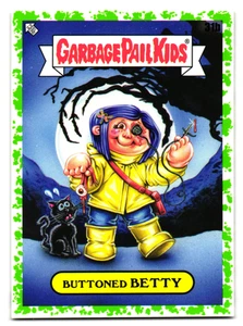 Buttoned Betty 2022 Garbage Pail Kids Coraline Parody Sticker Green Parallel - Picture 1 of 2