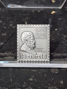 Philatelic Numismatic Guild Posta Ingett Ulysses Grant Silver Stamp - Picture 1 of 3