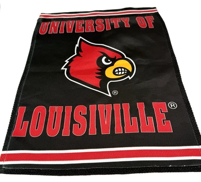 Louisville Cardinals Embossed Garden Flag Red and Black Sides 12.5" x 18" - Image 1 of 2