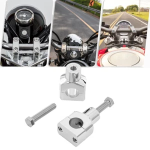 Chrome Handlebar Risers For Honda Shadow VT VTX 750 1100 1300 Cruiser 1" Bar - Picture 1 of 12