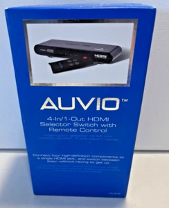 Interruptor selector HDMI Auvio 4 entradas/1 salidas con control remoto - Imagen 1 de 3