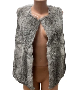 Meteo By YVES SALOMON Size 38 - S - M Lapin Rabbit Fur Real Fur Vest Gilet - Picture 1 of 12