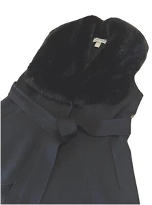Joseph Ribkoff Vest Black Faux Fur Neck Dressy Women’s SZ USA 6 - Picture 1 of 13