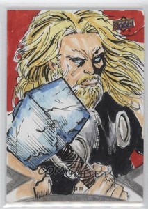 2021 Upper Deck Marvel Black Diamond 1/1 Thor Ken Racho Auto Sketch 07o4