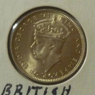 1943 MALAYA / MALAYSIA - 20 CENTS - KING GEORGE VI - BU SILVER - KM# 5a - BEAUTY - Image 1 of 4