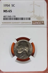 1954 - NGC 5C MS65 JEFFERSON NICKEL #B40356 - Picture 1 of 2