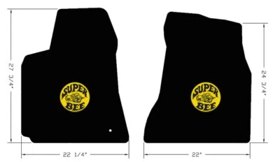 NEW! BLACK FLOOR MATS 2007-2009 Dodge Charger Super Bee Embroidered Logo LOOK - Image 1 of 4
