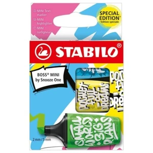 Textmarker - STABILO BOSS MINI by Snooze One - 3er Pack - blau, gelb, grün - Bild 1 von 1