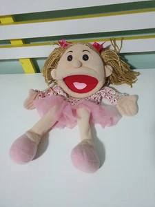GIRL HAND PUPPET KMART PUPPET WITH PIGTAILS FLORAL TOP SISTER ANKO - Picture 1 of 5