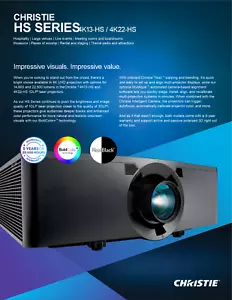 CHRISTIE 4K22-HS 0 HOURS Laser Projector 4K UHD 22,500 Lumen Warranty - Picture 1 of 4
