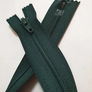 Dark green closed ended Zip, thin tape 12" x1 - Picture 1 of 2