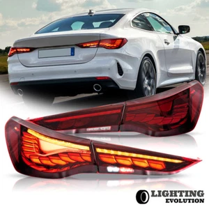 VLAND OLED Tail Lights For BMW 4 Series 2020+ G22 G23 G26 G82 M4 CSL Red Lens - Picture 1 of 18