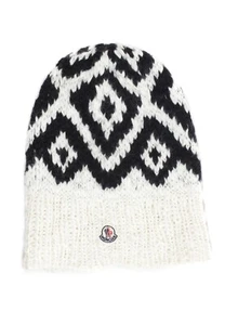 Moncler Logo Wool Pattern Knit Hat - Picture 1 of 5
