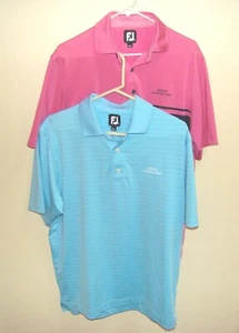 Camisas polo de golf 2 FootJoy FJ para hombre talla mediana (logotipo de Hampton Hall) - Imagen 1 de 9