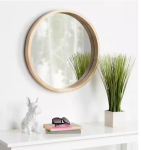 Hutton Round Natural Wall Mirror - Picture 1 of 4
