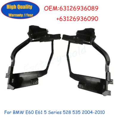 Par de soportes de montaje de faros diestro y derecho para BMW E60 E61 serie 5 528 535 2004-2010 Foto 1 de 4