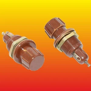DPK1-1 ДПК1-1 LOT OF 2 RUSSIAN BAKELITE FUSE HOLDER 7X30 SILVER PLATED 5A 250V - Picture 1 of 3