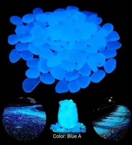 100-Pack Resin Glow in Dark Pebbles Fish Tank Vase Outdoor - Picture 1 of 6