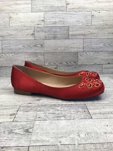 Twiggy London Shoes, Red Satin Jeweled, 7.5 - Picture 1 of 9
