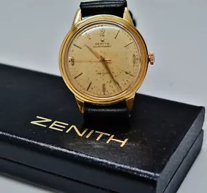 Zénith Automatic Bumper, 18k solid rose gold mens watch, cal. 133 vintage 1951 - Picture 1 of 20