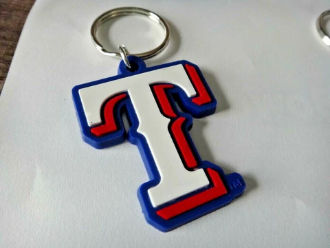 1.5" Texas Rangers soft Rubber PVC MLB Baseball Team 1" Keyring Backpack Cover