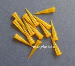 50pcs TT Blunt dispensing glue needles plastic tapered tips 27Gauge Orange - Picture 1 of 2