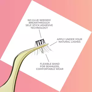 KISS Falsies Press On Self Adhesive Eyelashes, 10mm-12mm Natural Volume Pres... - Picture 1 of 12