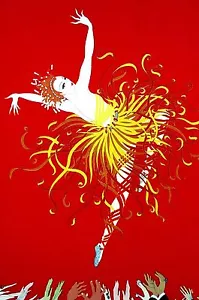  Erte 1982 - APPLAUSE - BALLET DANCER on Stage AUDIENCE Art Deco Print Matted - Picture 1 of 8