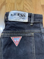 vintage guess georges marciano jeans Usa Made 30 X 36 Faded Black Triangle Logo