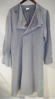 218 - J MORGAN PUETT vintage Long COAT DRESS Gray Wool Gauze SM Snaps Bee Label - Image 1 of 4