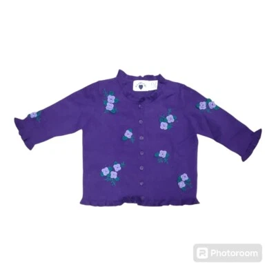 Cárdigan Suéter Hartstrings Floral Botones Floral Para Niña Talla 5/6 Nuevo Vintage  Foto 1 de 3
