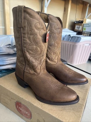 Laredo 51112 Women's 12M Tan Distressed R Toe Leather Western Cowboy Boot - Image 1 of 4