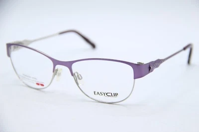 NUEVO EASYCLIP MOD EC405 80 PÚRPURA PLATA MARCOS AUTÉNTICOS GAFAS 52-16 Foto 1 de 4