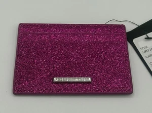 Rebecca Minkoff Card Case Hot Pink Glitter With 6 Credit Card Slots NWT 972 - Picture 1 of 8