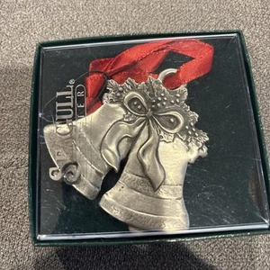 Seagull Pewter Canada Silver Christmas Bells Ornament Vintage - Picture 1 of 1