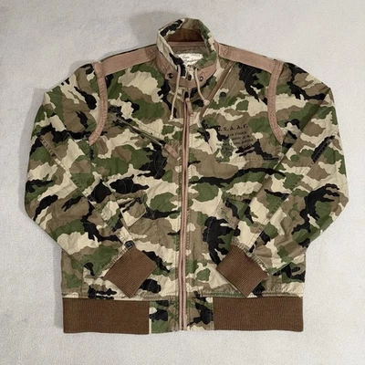 Chaqueta de bombardero vintage Avirex ejército camuflaje para mujer M cremallera completa militar hip hop Y2K Foto 1 de 4