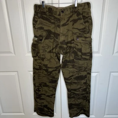 Columbia Camo Men’s Wool Pants Hunting 38 XL Outdoor Warm Green Brown Camping - Image 1 of 4