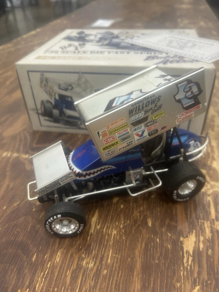 GMP 1990 1a Bobby Allen Shark Sprint Car 1:18 Die Cast Knoxville Autographed - Image 1 of 2