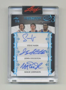 2024 Leaf Ultimate Sports Steve Nash John Stockton Magic Johnson Auto 2/5 - Bild 1 von 2