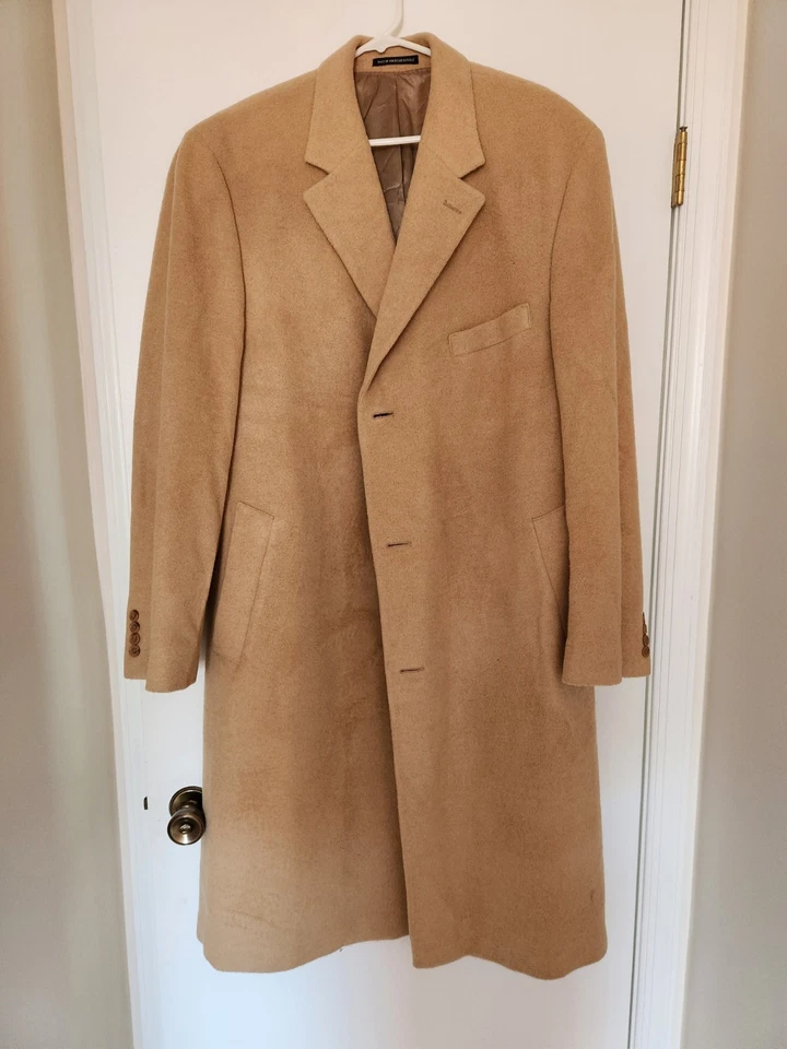 Lauren Ralph Lauren 100% Camel Hair Mens Long Overcoat 44L See Description - Image 1 of 4