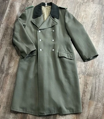 East German Great Coat Military NVA SG 52-1 Cold War Wool Trench Coat - Image 1 of 4