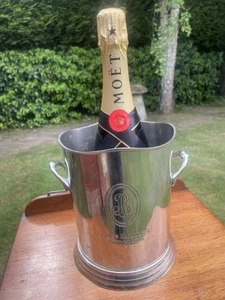 Cubo de vino champán chapado en plata Louis Roederer 6" de ancho, 7,5" de alto en muy buena condición+ - Imagen 1 de 10