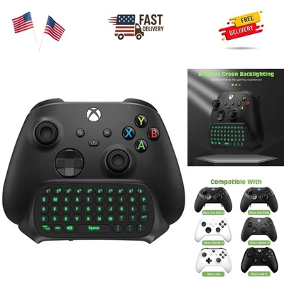 Mini Teclado Retroiluminado Verde para Controladores Xbox con Auriculares Soporte Audio Foto 1 de 4