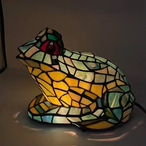 Wunderschöne Buntglas FROSCH Tischlampe Tiffany Stil  - Bild 1 von 6