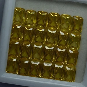 Lote de 50 piedras preciosas sueltas raras certificadas corte esmeralda zafiro amarillo natural - Imagen 1 de 5