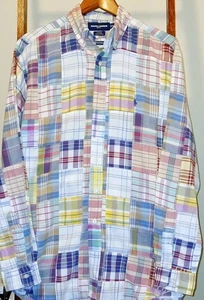 Ralph Lauren Golf Herren Hemd mit Knöpfen Medium bunt Madras Patchwork kariert kariert - Bild 1 von 4