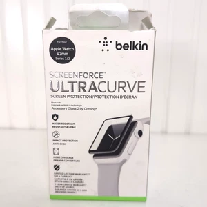 BELKIN SCREENFORCE ULTRACURVE FÜR APPLE WATCH SERIES 3 2 42MM GLAS NEU F8W918TT - Bild 1 von 4
