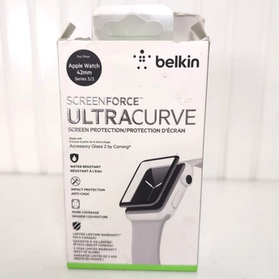 Belkin Screenforce Ultracurve for Apple Watch Series 3 2 42MM Glass NEW F8W918TT - Image 1 of 4